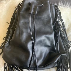 Victoria’s Secret 11067913 Black Pleather Backpack